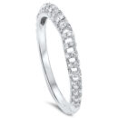 <span style="color:purple">SPECIAL!</span> .24cts Modern F-VS2 Round Diamond Wedding Anniversary Band Size 6.5