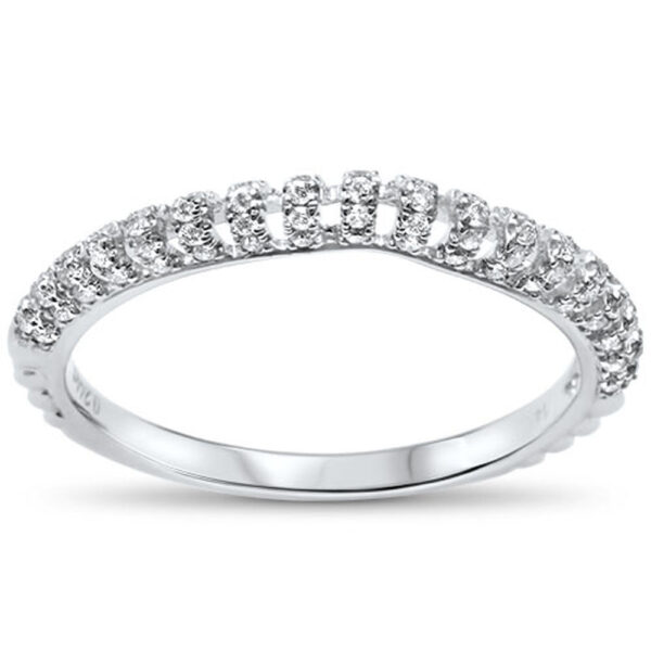 <span style="color:purple">SPECIAL!</span> .24cts Modern F-VS2 Round Diamond Wedding Anniversary Band Size 6.5