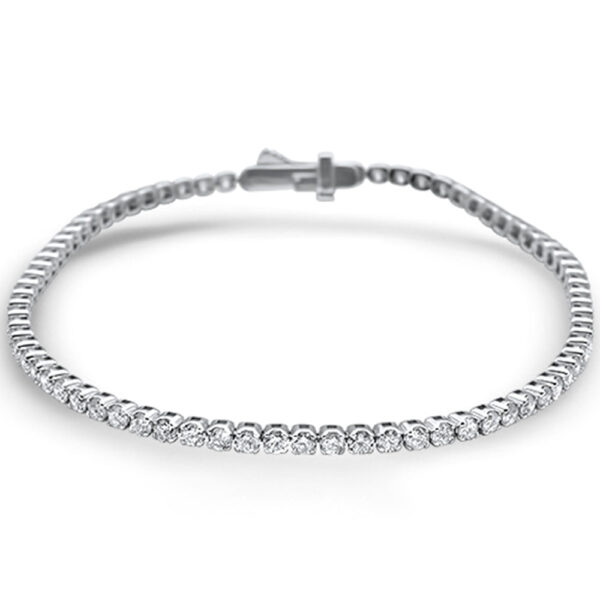 <span style="color:purple">SPECIAL!</span>3.01ct 14KT White Gold Diamond Diamond Tennis Bracelet 7" Long