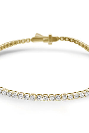<span style="color:purple">SPECIAL!</span> 3.01ct 14KT Yellow Gold Diamond Tennis Bracelet 7" Long