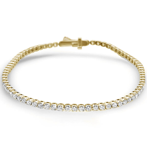 <span style="color:purple">SPECIAL!</span> 3.01ct 14KT Yellow Gold Diamond Tennis Bracelet 7" Long