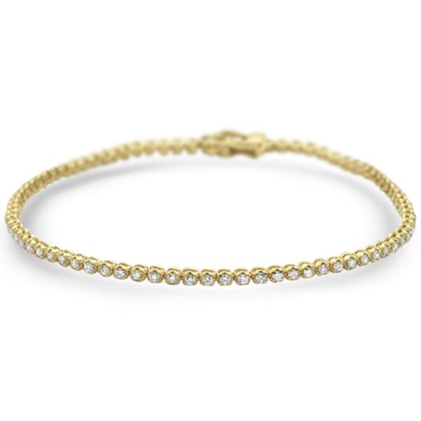 <span style="color:purple">SPECIAL!</span> 1.00ct 14K Yellow Gold Trendy Diamond Tennis Bracelet 7"