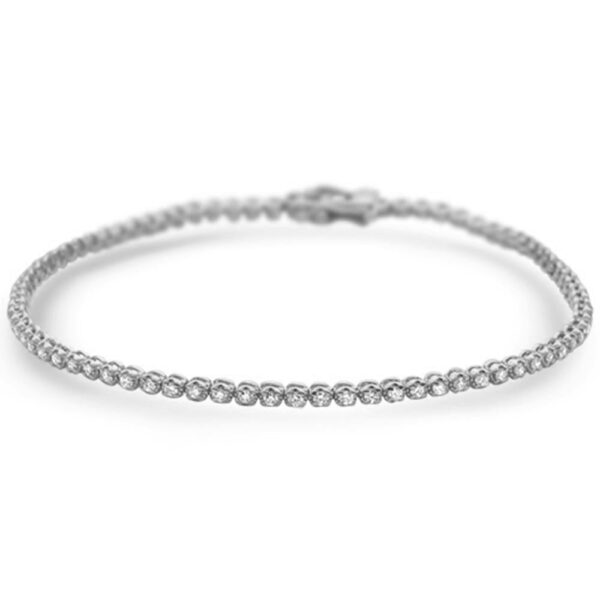 <span style="color:purple">SPECIAL!</span>1.00ct 14K White Gold Trendy Diamond Tennis Bracelet 7"