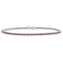 <span style="color:purple">SPECIAL!</span> 1.62ct G SI 14K White Gold Natural Ruby Tennis Bracelet 7"
