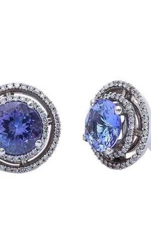 <span>GEMSTONE CLOSEOUT! </span>3.15ct Tanzanite & Diamond Stud Earrings