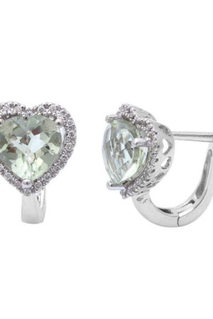 <span>GEMSTONE CLOSEOUT </span>! 2.48ct Green Amethyst & Diamond Earrings
