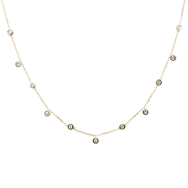 <span>DIAMOND CLOSEOUT! </span> .36ct G SI 14K Yellow Gold Diamond by the Yard Necklace 18"