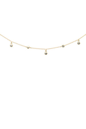 <span>DIAMOND CLOSEOUT! </span>.43ct G SI 14K Yellow Gold Diamond Diamond By the Yard Pendant Necklace 18"