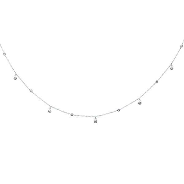 <span style="color:purple">SPECIAL!</span> .22ct G SI 14K White Gold Diamond Diamond By the Yard Pendant Necklace 18"