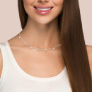 <span>DIAMOND CLOSEOUT! </span>.32ct G SI 14K White Gold Diamond Bead Style Chain Dia By The Yard Pendant Necklace