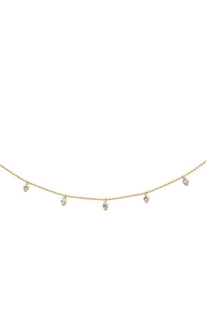 <span style="color:purple">SPECIAL!</span> .84ct G SI 14K Yellow Gold Diamond Bead Style Chain Dia by The Yard Pendant Necklace