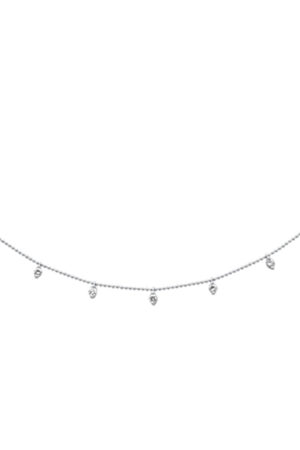 <span style="color:purple">SPECIAL!</span> .86ct G SI 14K White Gold Diamond Bead Style Chain Dia by The Yard Pendant Necklace