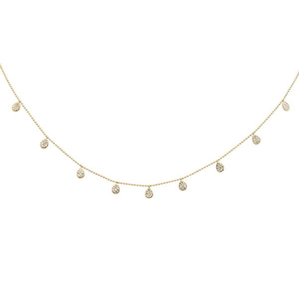<span>DIAMOND CLOSEOUT! </span>.27ct G SI 14K Yellow Gold Diamond Bead Style Chain Dia by The Yard Pendant Necklace