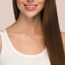<span>GEMSTONE CLOSEOUT! </span> .31ct G SI 14K White Gold Blue Sapphire Gemstone By the Yard Style Pendant Necklace