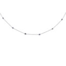 <span>GEMSTONE CLOSEOUT! </span> .62ct G SI 14K White Gold Blue Sapphire Gemstone By the Yard Style Pendant Necklace